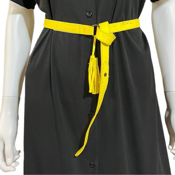 Hollister  O Ring Yellow Leather Belt, M/L - Picture 2 of 5